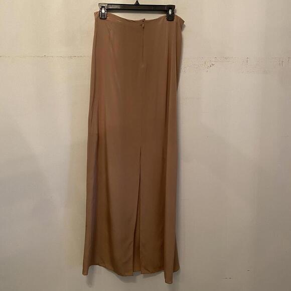 JOHANNA ORTIZ beige champagne satin maxi slip skirt sz L - Picture 6 of 7